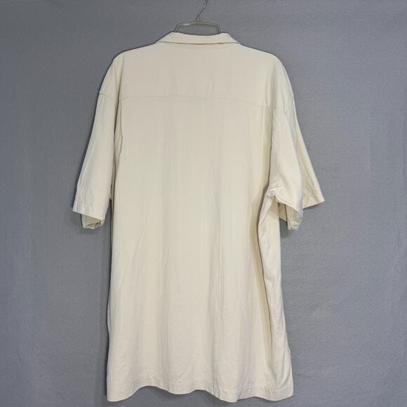 Pronto Uomo Men's Button Down Short Sleeve Silk Shirt Size XXL Classic Luxury - Picture 2 of 7